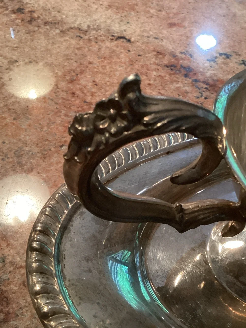 Vintage Silver plated gravy Boat with Attached Underplate
